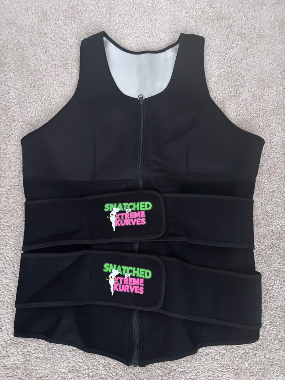 Black Women's Zip-Front Waist Trainer Vest
